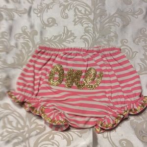 Pink And White Baby Bloomers.